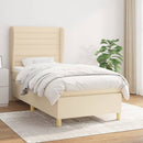 kontinentalseng med madras 90x190 cm stof cremefarvet