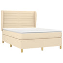 kontinentalseng med madras 140x190 cm stof cremefarvet