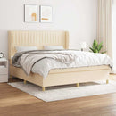 kontinentalseng med madras 180x200 cm stof cremefarvet