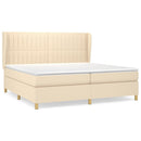 kontinentalseng med madras 200x200 cm stof cremefarvet