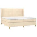 kontinentalseng med madras 200x200 cm stof cremefarvet