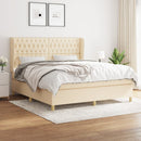 kontinentalseng med madras 180x200 cm stof cremefarvet