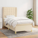 kontinentalseng med madras 90x190 cm stof cremefarvet
