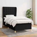 kontinentalseng med madras 90x200 cm stof sort