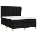 kontinentalseng med madras 140x190 cm stof sort