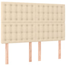 kontinentalseng med madras 140x190 cm stof cremefarvet