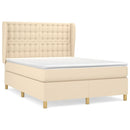 kontinentalseng med madras 140x200 cm stof cremefarvet