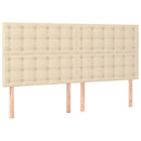 kontinentalseng med madras 180x200 cm stof cremefarvet
