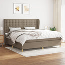 kontinentalseng med madras 200x200 cm stof gråbrun