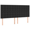 kontinentalseng 160x200 cm kunstlæder sort