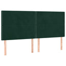 kontinentalseng med madras 200x200 cm fløjl mørkegrøn
