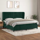 kontinentalseng med madras 200x200 cm fløjl mørkegrøn