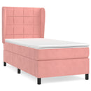kontinentalseng med madras 90x190 cm fløjl pink