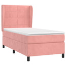 kontinentalseng med madras 90x190 cm fløjl pink