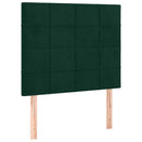 kontinentalseng med madras 90x200 cm fløjl mørkegrøn