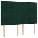 kontinentalseng med madras 140x190 cm fløjl mørkegrøn