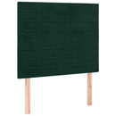 kontinentalseng med madras 90x190 cm fløjl mørkegrøn