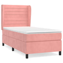 kontinentalseng med madras 90x190 cm fløjl pink
