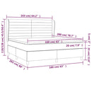 kontinentalseng med madras 160x200 cm fløjl lysegrå