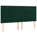 kontinentalseng med madras 200x200 cm fløjl mørkegrøn