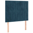 kontinentalseng med madras 90x200 cm fløjl mørkeblå