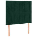 kontinentalseng med madras 100x200 cm fløjl mørkegrøn