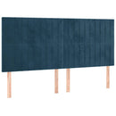 kontinentalseng med madras 200x200 cm fløjl mørkeblå