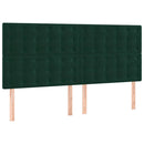 kontinentalseng med madras 200x200 cm fløjl mørkegrøn