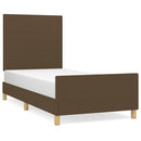 Sengeramme uden madras Mørkebrun 90x190 cm Stof
