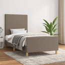 sengeramme uden madras 90x190 cm stof gråbrun