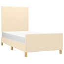 sengeramme uden madras 90x190 cm stof cremefarvet