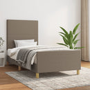 sengeramme uden madras 90x200 cm stof gråbrun