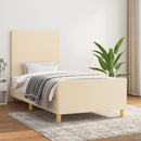 sengeramme uden madras 90x200 cm stof cremefarvet