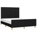 sengeramme uden madras 140x190 cm stof sort