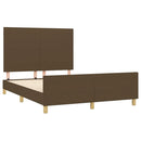 sengeramme uden madras 140x190 cm stof mørkebrun