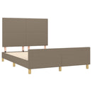 sengeramme uden madras 140x190 cm stof gråbrun