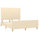 sengeramme uden madras 140x190 cm stof cremefarvet