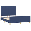 sengeramme uden madras 140x190 cm stof blå