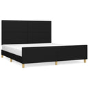 sengeramme uden madras 160x200 cm stof sort