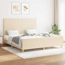 sengeramme uden madras 160x200 cm stof cremefarvet