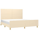 sengeramme uden madras 180x200 cm stof cremefarvet