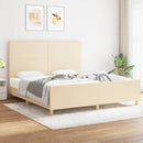 sengeramme uden madras 180x200 cm stof cremefarvet