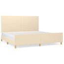 sengeramme uden madras 200x200 cm stof cremefarvet
