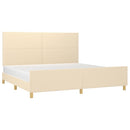 sengeramme uden madras 200x200 cm stof cremefarvet