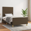 Sengeramme uden madras Mørkebrun 90x190 cm Stof