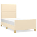 sengeramme uden madras 90x190 cm stof cremefarvet