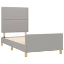 Sengeramme uden madras Lysegrå 90x200 cm Stof