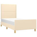 sengeramme uden madras 90x200 cm stof cremefarvet