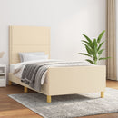 sengeramme uden madras 90x200 cm stof cremefarvet