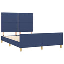 sengeramme uden madras 140x190 cm stof blå